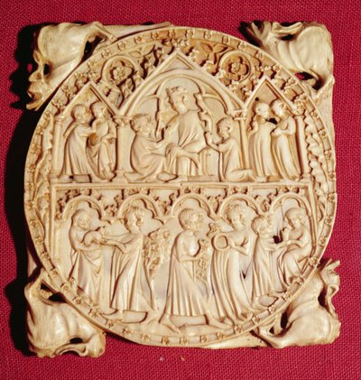 アイボリーミラーケース、c.1360-70 作： German School