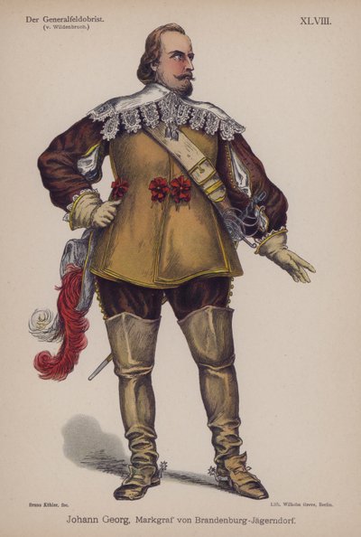 ブランデンブルク・ヤーゲルンドルフ侯爵 ヨハン・ゲオルグ（1577-1624） エルンスト・フォン・ウィルデンブルフ作「Der Generalfeldoberst」より（カラーリトグラフ版 作： German School
