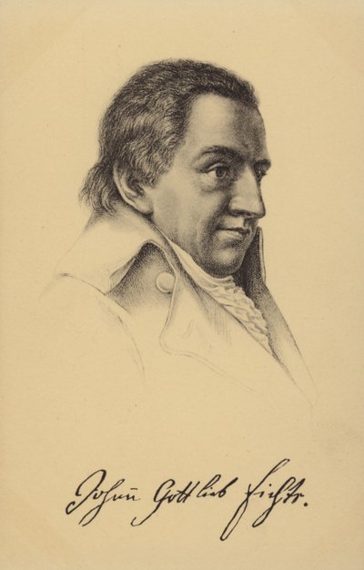 ヨハン・ゴットリープ・フィヒテ（1762-1814）ドイツの哲学者、作家（リトグラフ） 作： German School