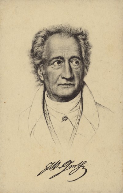 ヨハン・ヴォルフガング・フォン・ゲーテ（1749-1832）ドイツの詩人、小説家、劇作家（リトグラフ） 作： German School