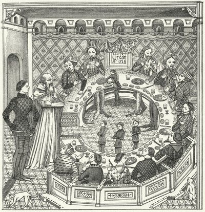アーサー王と円卓の騎士（彫刻 作： German School