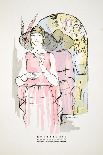 Koketterie、M。Gerstelによるティードレス、Styl、pub.1922（pochoir print）から 作： German School