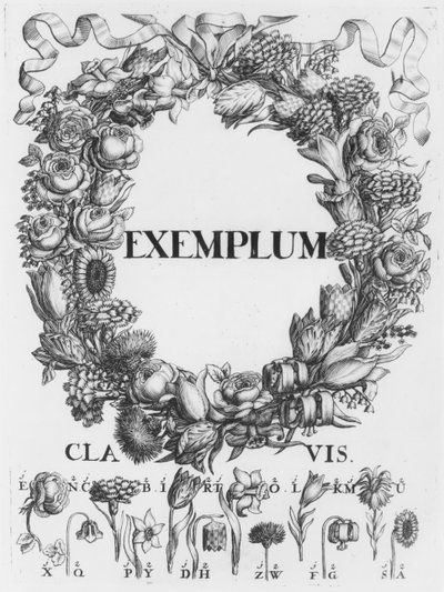1685年にハンブルクで出版された花の言語、暗号学のイラスト、またはヨハンバルタザールフリデリチによる秘密の著作 作： German School