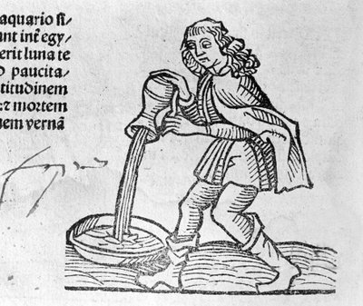 Le Aquarius - In Treatise by Johannes Angeli De Magnisconnectionibue annorum revolutionibus ac eorum pefectionibus.アウグスブルク、エルハルト・ラトドルト 作： German School