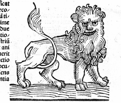 Le Lion - In Treatise by Johannes Angeli De Magnisconnectionibue annorum revolutionibus ac eorum pefectionibus.アウグスブルク、エルハルト・ラトドルト 作： German School
