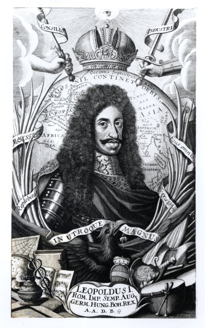 レオポルド1世（1640〜1705年）、ハンガリー王、神聖ローマ皇帝、フィリップキリアン（1628〜93年） 作： German School