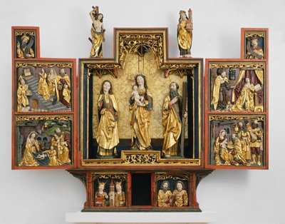 聖母マリアの生涯（木、金箔、ポリクローム） 作： German School