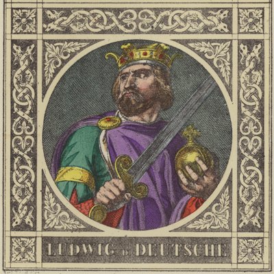 ルートヴィヒ・D・ドイチェ、840-876（彩色済み彫刻 作： German School