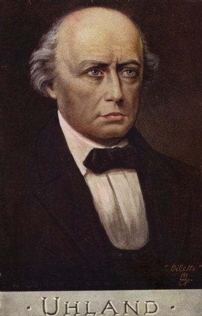 ルートヴィヒ・ウーランド（1787-1862）、ドイツの詩人、言語学者（カラーリトグラフ） 作： German School