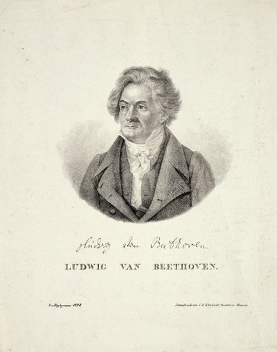 ルートヴィヒファンベートーベン（1770-1827）はCFクリンキヒトによって彫刻されました 作： German School