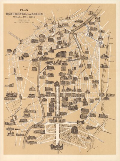 ベルリンの地図、カールグルーエックヴェラーグ発行、ベルリン、1860 作： German School
