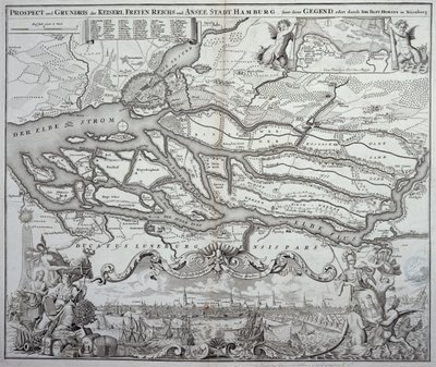 ニュルンベルクに掲載されたハンブルクとその周辺地域の地図 作： German School
