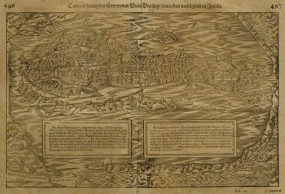 セバスチャンミュンスター（1488-1552）によるヴェネツィアの地図（1560年頃、バーゼルで出版） 作： German School