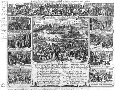 1613年のヴォルフガングヴィルヘルム、ノイブルクのパラティーヌ伯、バイエルンのマグデーレン伯爵の結婚のお祝い 作： German School