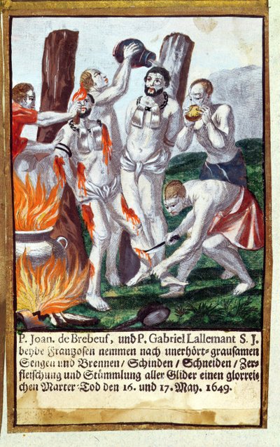 1688年のイエズス会の殉教から、ヌーヴェルフランス1649年にイロコイによってジャンドブレブフとガブリエルラレマンの殉教 作： German School