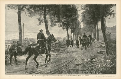 1870年9月2日の仏プロイセン戦争、セダンの戦い後のビスマルクとナポレオン3世の会合 作： German School