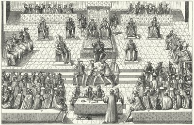 1561年1月、オルレアンで開催されたフランスエステイト・ジェネラルの会議（彫刻 作： German School
