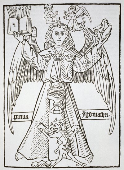 19世紀後半に出版された魔法の歴史に描かれている、1470年頃のアルスメモランディの記憶図（1883年転載） 作： German School