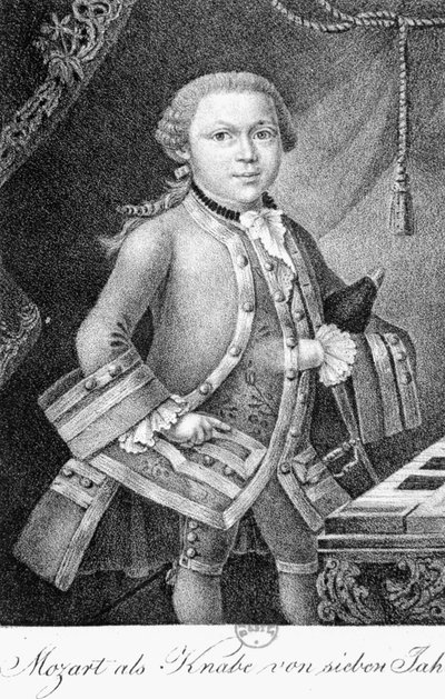 7歳の少年としてのモーツァルト 作： German School