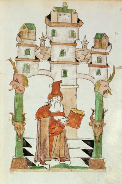 Ms Add 15697 fol.44 Jacobus Scracz de Indagine によって書かれた編集からのアラビア占星術師 Albumasar 作： German School