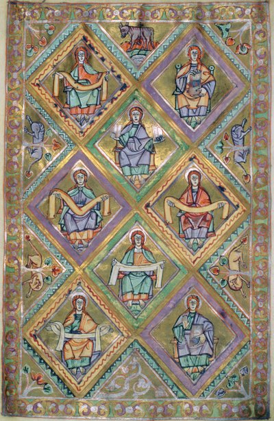 ツァルトさん1207 IV、fol.10v聖マタイによるキリストの生涯、プロック大聖堂の福音伝道所c.1075 作： German School