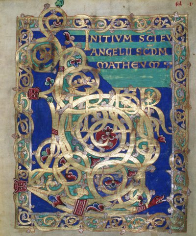 ツァルトさん1207 IV、fol.13 vプロック大聖堂の福音書、c.1075からの聖マタイの福音の装飾された始祖 作： German School