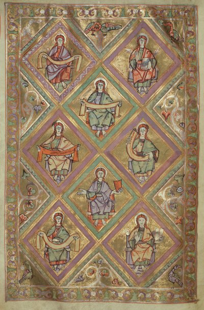 ツァルトさん1207 IV、fol.9v聖マタイによるキリストの生涯、プロック大聖堂の福音伝道所c.1075 作： German School