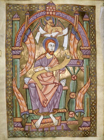 Mz Czart 1207 IV for CXIXv St. Luke the Evangelist、from the Evangeliarium of Plock、c.1075 作： German School