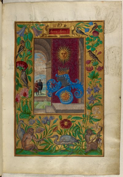 Ms Harley 3469、f.2 Two Golden Suns、サロモン トリスモシン作「Splendor Solis」より 作： German School