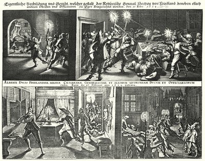 アルブレヒト・フォン・ヴァレンシュタインとその支持者の殺害 作： German School