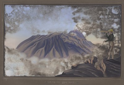 メルバブの南斜面から見たメラピの北側、pl.X、Dr。ユングフーンさん、マクデブルク、1845年 作： German School