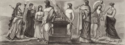 古代ギリシャの職業。ビルダーアトラスのイラスト（彫刻 作： German School
