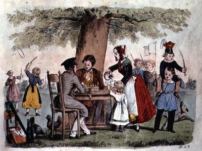 野外競技会、ドイツ、1860年頃（カラーエングレービング） 作： German School