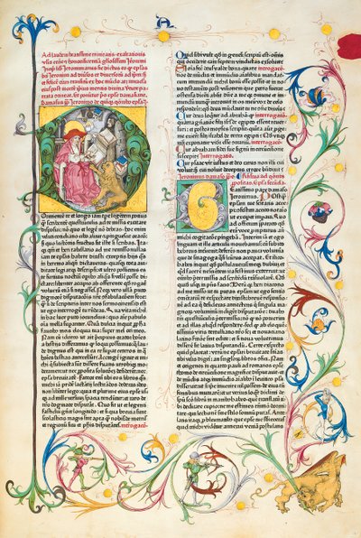 Adrianus Brielisが編集した聖ヒエロニムス、聖ジェロームの手紙と小説のページ 作： German School