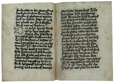 Giles pseudo-Romanによる「RemarkableRome、History and Description of Rome」のドイツ語コピーのページ、おそらくUlrich Han、ローマ、c.1475によって発行された 作： German School
