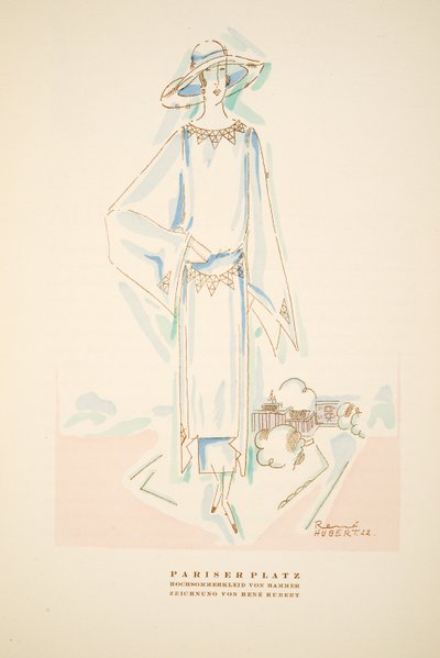 パリエール・プラッツ、ハマーの夏の装い、1922年発行の『Styl』より（ポショワールプリント 作： German School