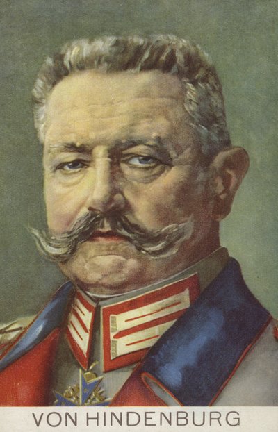 ドイツの陸軍元帥で政治家のポール・フォン・ヒンデンブルグ（カラーリトグラフ 作： German School
