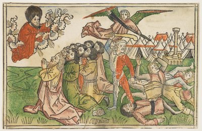 イスラエルの人々は、1483年頃に偽の神々を崇拝したために罰せられました。 作： German School