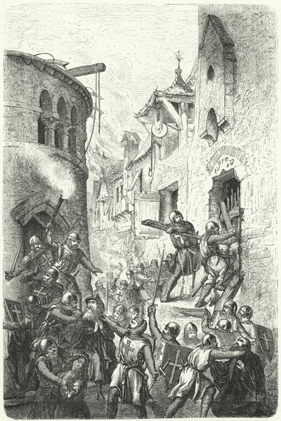 Persecution of the Jews during the time of the Crusades (engraving)   1450354   ja       japanese Successfully Translated  Original: Some notable statesmen of the reign of King George V (colour litho) Translat: Some notable statesmen of the reign of King G 作： German School