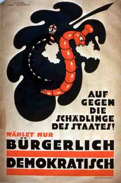国民民主党」の政治ポスター（カラーリトグラフ 作： German School