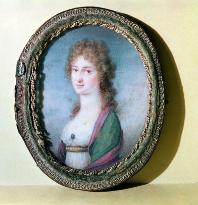 伯爵夫人マリー・エルドディの肖像画のミニチュア（1779-1837）（象牙のトイレ） 作： German School