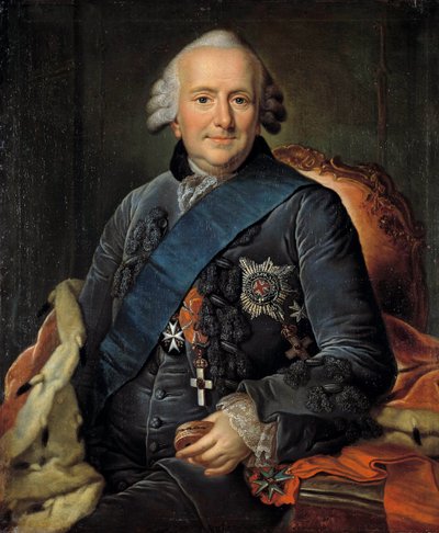 ガーター勲章をつけたプロイセン軍総司令官フェルディナンド（1721-1797）の肖像 匿名 ドイツ絵画 作： German School