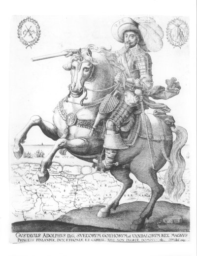 スウェーデン国王グスタフアドルフ2世の肖像（1594-1632） 作： German School