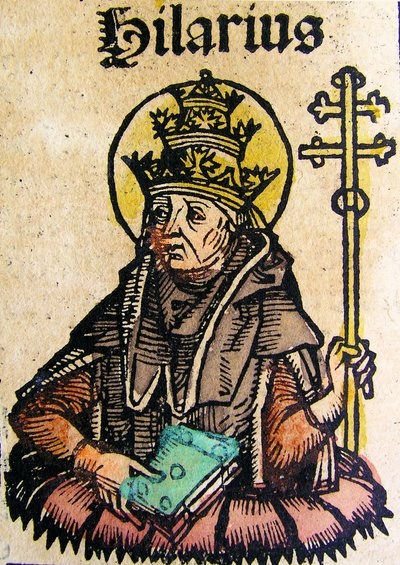 1493年のニュルンベルク年代記に掲載された教皇ヒラリウスの肖像 作： German School