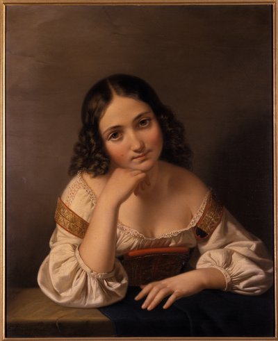 若い女性の肖像、1801-1900 作： German School