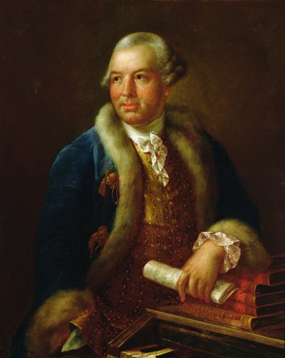 ドイツの作曲家クリストフ・ウィリバルト・フォン・グルック（1714-1787）の肖像（キャンバスに油彩） 作： German School