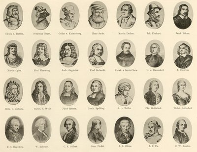 Ritter vom Deutschen Geiste」に掲載されたドイツ人著名人の肖像画（リトグラフ 作： German School