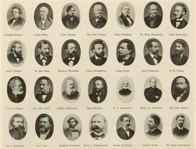 Ritter vom Deutschen Geiste」に掲載されたドイツ人著名人の肖像画（リトグラフ）。 作： German School