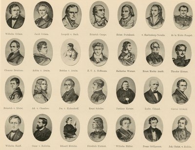 Ritter vom Deutschen Geiste」に掲載されたドイツ人著名人の肖像画（リトグラフ）。 作： German School