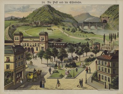 郵政・鉄道（カラーリトグラフ 作： German School